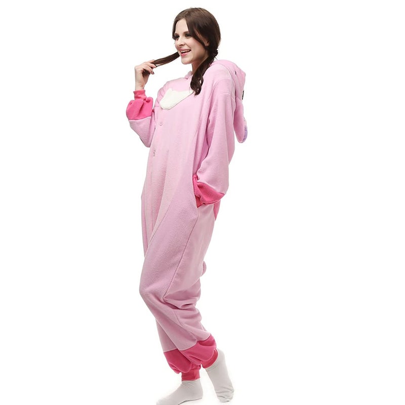 DEAGUI Unisex-Adult Animal Onesies Pajamas Halloween Costume Cosplay Funny Christmas Party Wear Daily Carton Outfit Pink - Image 3